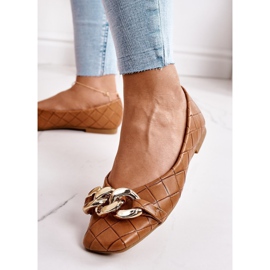 PS1 Bailarinas Acolchadas Elegantes Con Cadena Coco Camello marrón 3