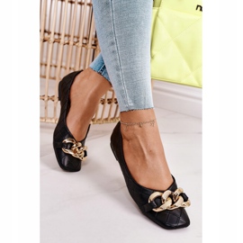 PS1 Elegantes Bailarinas Acolchadas Coco Negra Con Cadena negro 4
