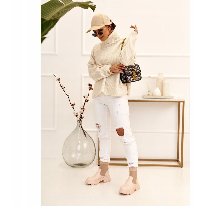 Botas Calcetín Mujer Trabajadores Beige Stormy marrón 1