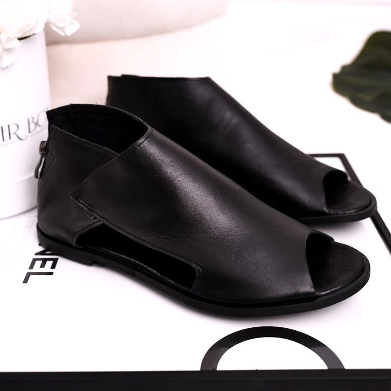 Nicole Sandalias Planas Mujer Piel Negra Natalie negro 1