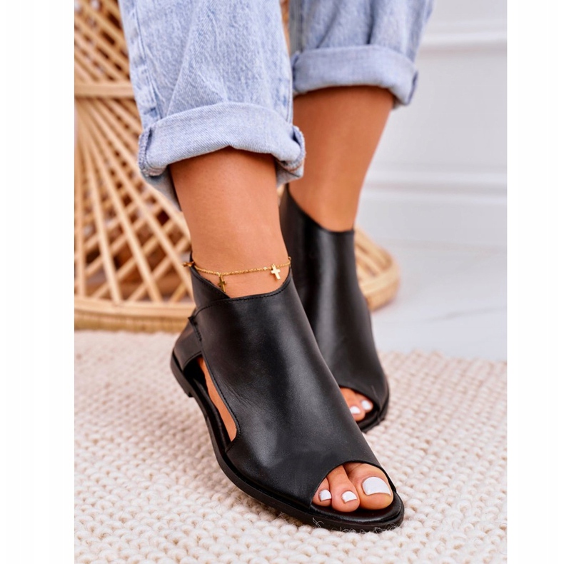 Nicole Sandalias Planas Mujer Piel Negra Natalie negro 3