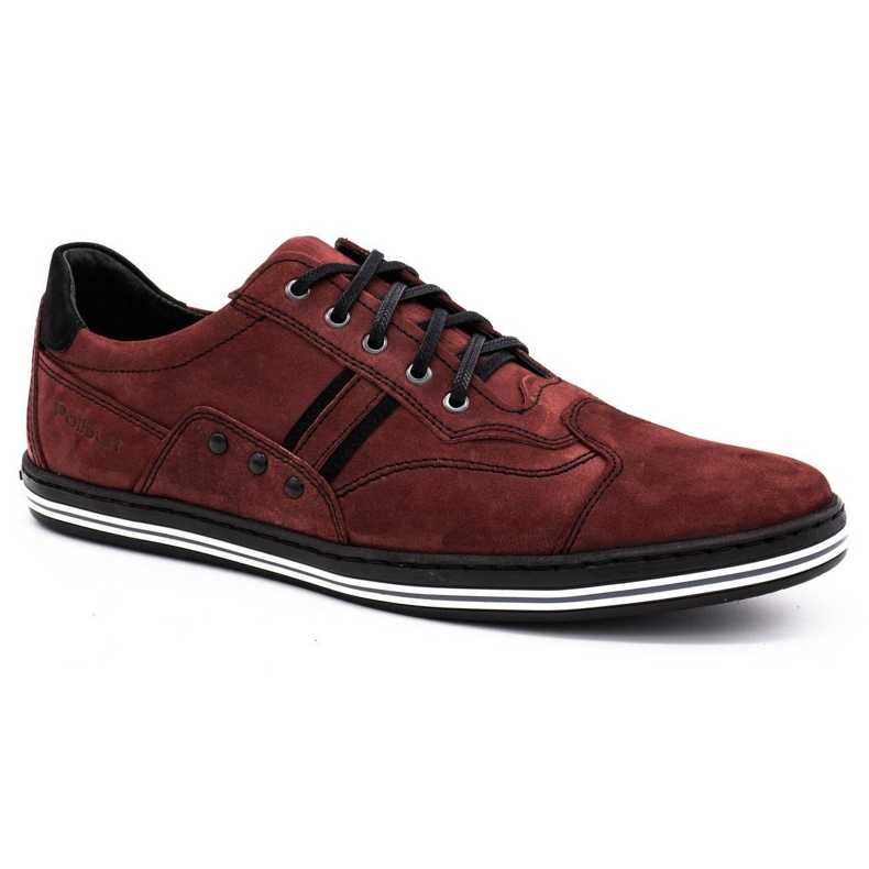 Polbut 1801 zapatos casual de hombre burdeos rojo 1