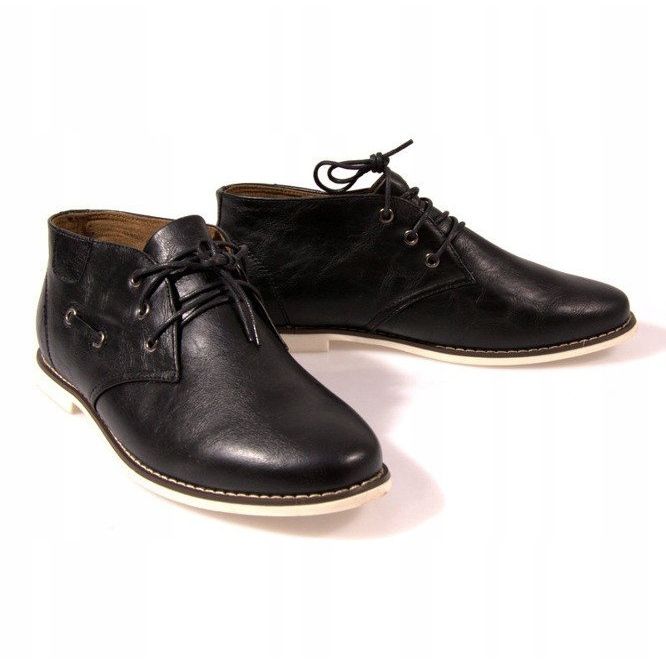 Zapatos Altos Con Cordones TL8900 Negro 2