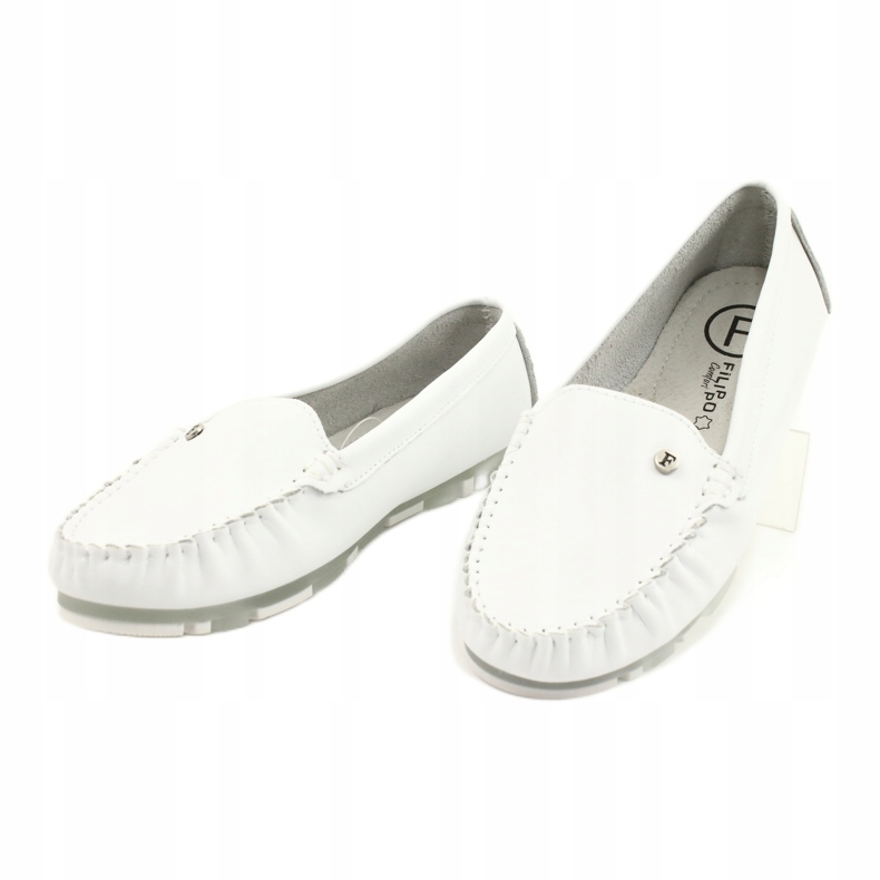Mocasines Mujer Piel Filippo DP2037 Blanco 2
