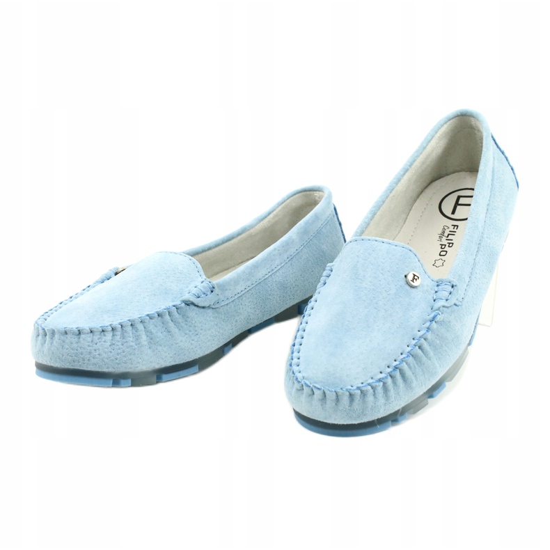 Mocasines mujer en piel Filippo DP2037/22 azul 3 Mocasines mujer en piel Filippo DP2037/22 azul 3
