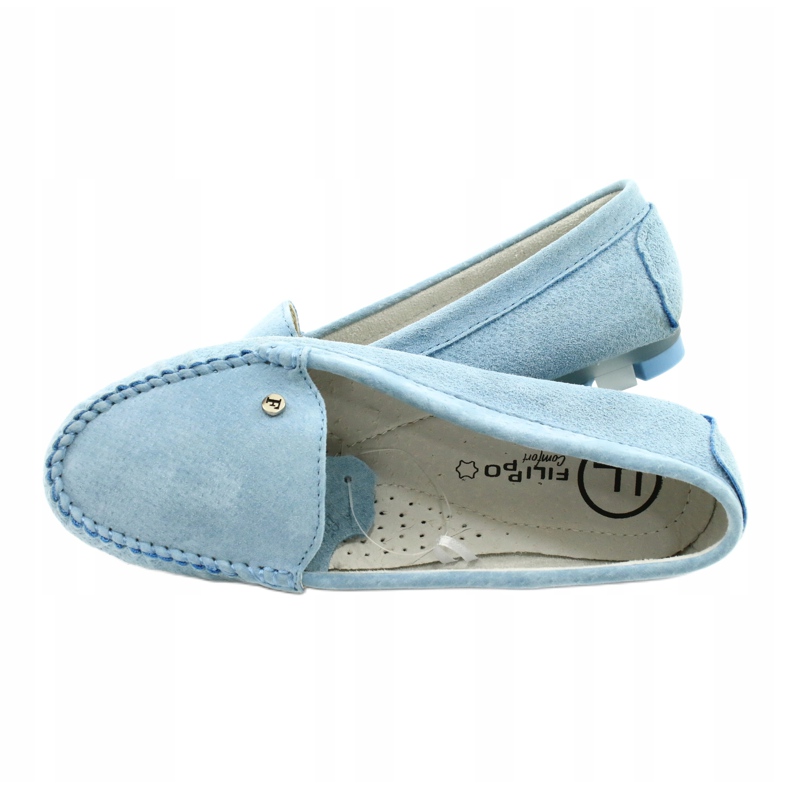 Mocasines mujer en piel Filippo DP2037/22 azul 5 Mocasines mujer en piel Filippo DP2037/22 azul 5