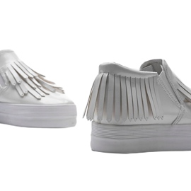 Zapatillas Lacadas Con Cuña KB-SQ-077 Blanco 4