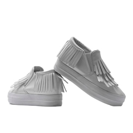 Zapatillas Lacadas Con Cuña KB-SQ-077 Blanco 5