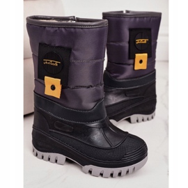 Apawwa Botas de nieve para niños calentadas con piel gris Rubbi púrpura multicolor 2