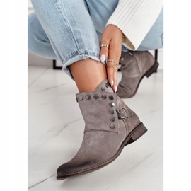 Exquisite Botas de Ante de Mujer con Hebilla Exquisitas 1198 Cappuccino marrón 2