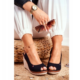 PS1 Sandalias con cuña trenzadas negras de Tommy negro 1