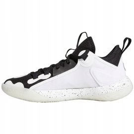 Zapatillas adidas Harden Stepback 2 J blancas y negras FZ1545 para niños blanco negro blanco 1