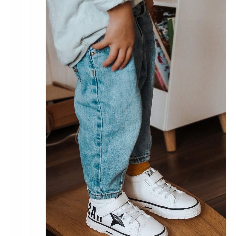 Apawwa Zapatillas Altas Infantiles Con Velcro Blanco Sparky 1