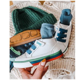Apawwa Zapatillas altas para niños en blanco y azul marino Baxter ['blanco', 'azul marino'] 14