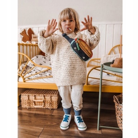 Apawwa Zapatillas altas para niños en blanco y azul marino Baxter ['blanco', 'azul marino'] 12