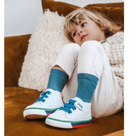 Apawwa Zapatillas altas para niños en blanco y azul marino Baxter ['blanco', 'azul marino'] 1