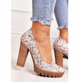 Zapato De Salón En Barra Y Plataforma Maciejka Dorado-Beige 02629-25 marrón 3