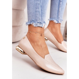 Mocasines De Mujer Con Tacones Dorados Laura Messi 2013 Beige 6