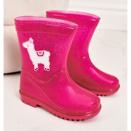Chanclos de brocado para niños con lama rosa rosado 2