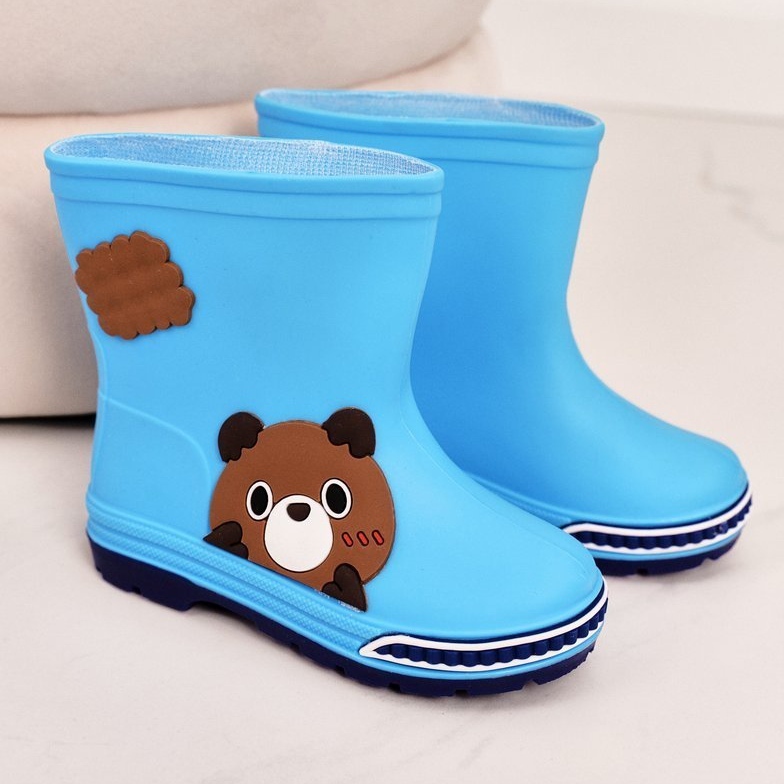 Botas de agua para niños con osito azul claro 2 Botas de agua para niños con osito azul claro 2
