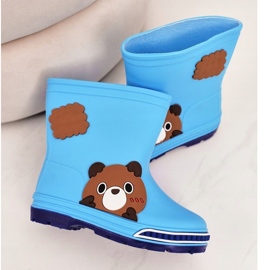 Botas de agua para niños con osito azul claro 4