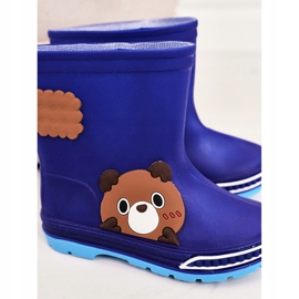 Botas de agua para niños con osito de peluche azul marino 1