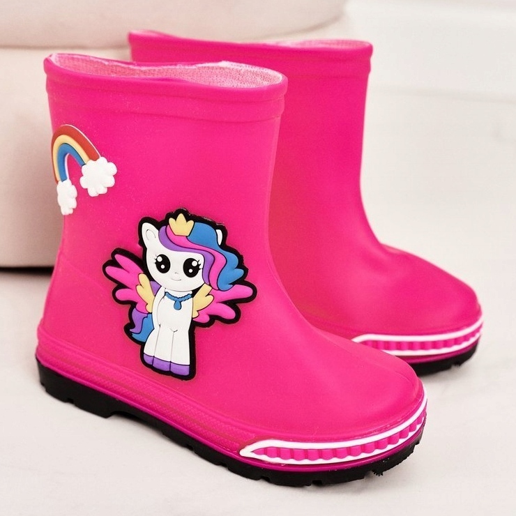 Chanclos infantiles con poni fucsia rosado 1 Chanclos infantiles con poni fucsia rosado 1