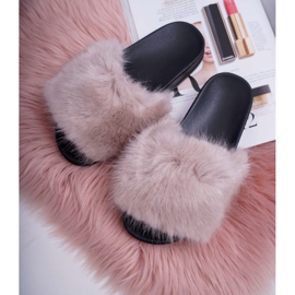 SEA Pantuflas de Mujer Beige con Piel NiceFur gris 3 SEA Pantuflas de Mujer Beige con Piel NiceFur gris 3