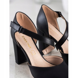 Sabatina Zapatos de tacón negros con cuero ecológico 1