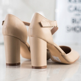 Sabatina Zapatos de tacón beige con cuero ecológico 4