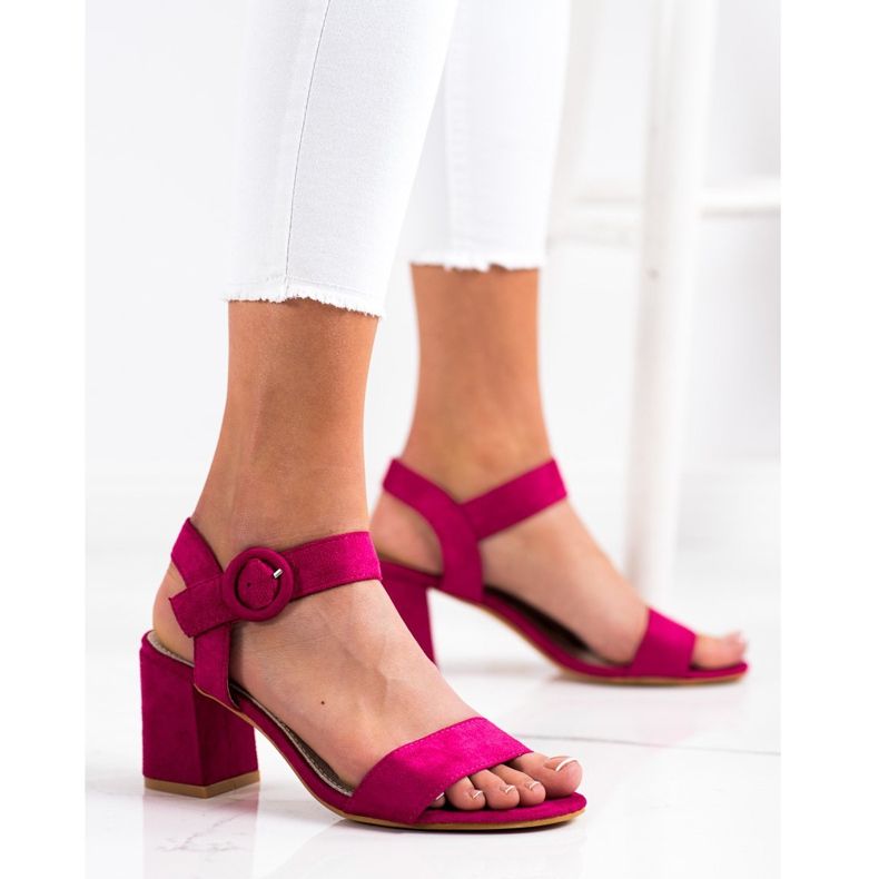 Sabatina Sandalias Fucsia Con Hebilla rosa 2