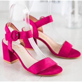 Sabatina Sandalias Fucsia Con Hebilla rosa 1
