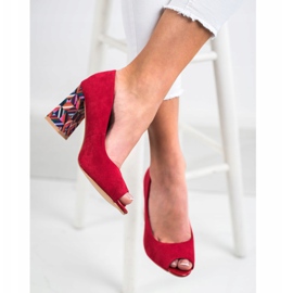 Sabatina Zapatos de salón con tacón estampado rojo 2