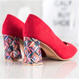 Sabatina Zapatos de salón con tacón estampado rojo 4