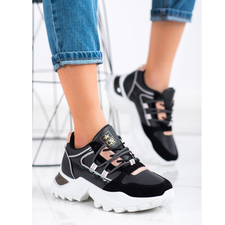 SHELOVET Zapatillas con estilo negro 2