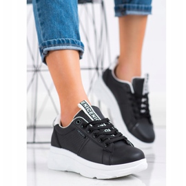 SHELOVET Zapatillas en la plataforma blanca agradable negro 2