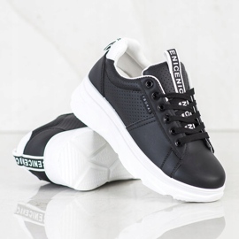 SHELOVET Zapatillas en la plataforma blanca agradable negro 1