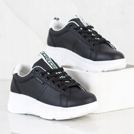 SHELOVET Zapatillas en la plataforma blanca agradable negro 4