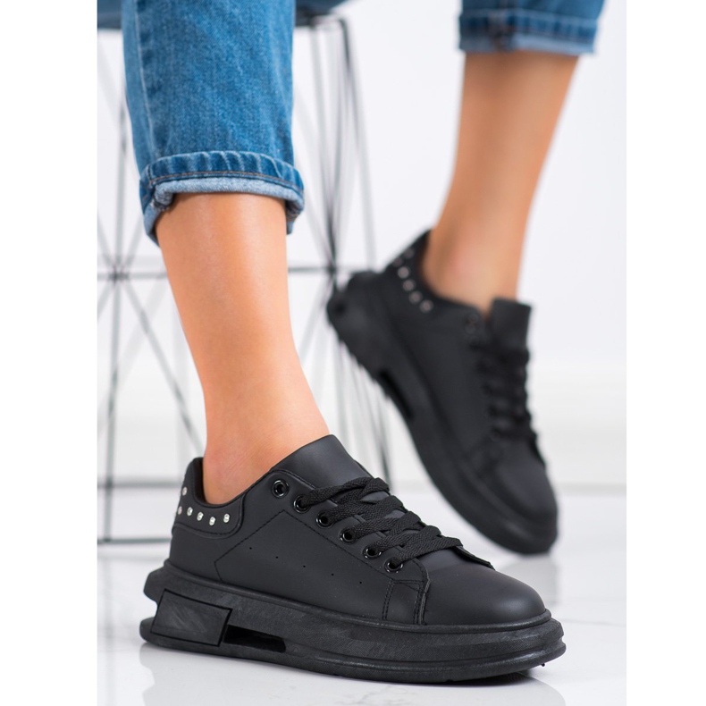 SHELOVET Zapatillas con tachuelas negro 1