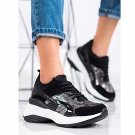 Bestelle Zapatillas de moda en la plataforma beige negro 3