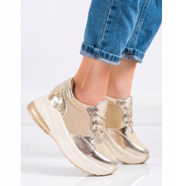 Bestelle Zapatillas doradas con purpurina beige dorado 4