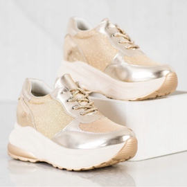 Bestelle Zapatillas doradas con purpurina beige dorado 1