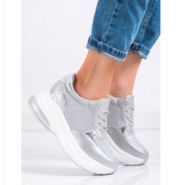 Bestelle Zapatillas plateadas con purpurina plata gris 2