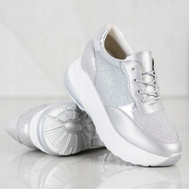 Bestelle Zapatillas plateadas con purpurina plata gris 4