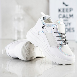 Marquiz Zapatillas de deporte de cuña blanco plata 2