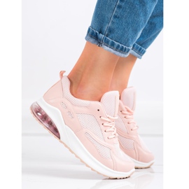SHELOVET Zapatillas deportivas en polvo con malla rosado 1