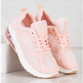 SHELOVET Zapatillas deportivas en polvo con malla rosado 3