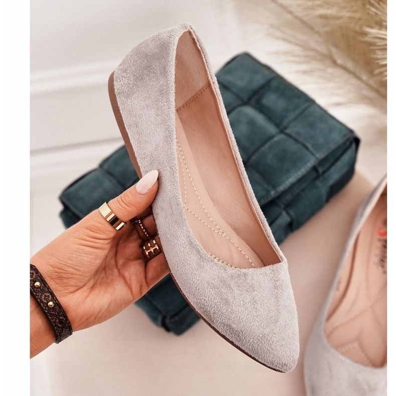 PS1 Bailarinas de mujer grises Suede Dermeno 1