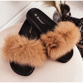 PS1 Pantuflas de Mujer con Piel Camel Belmondo beige marrón 3