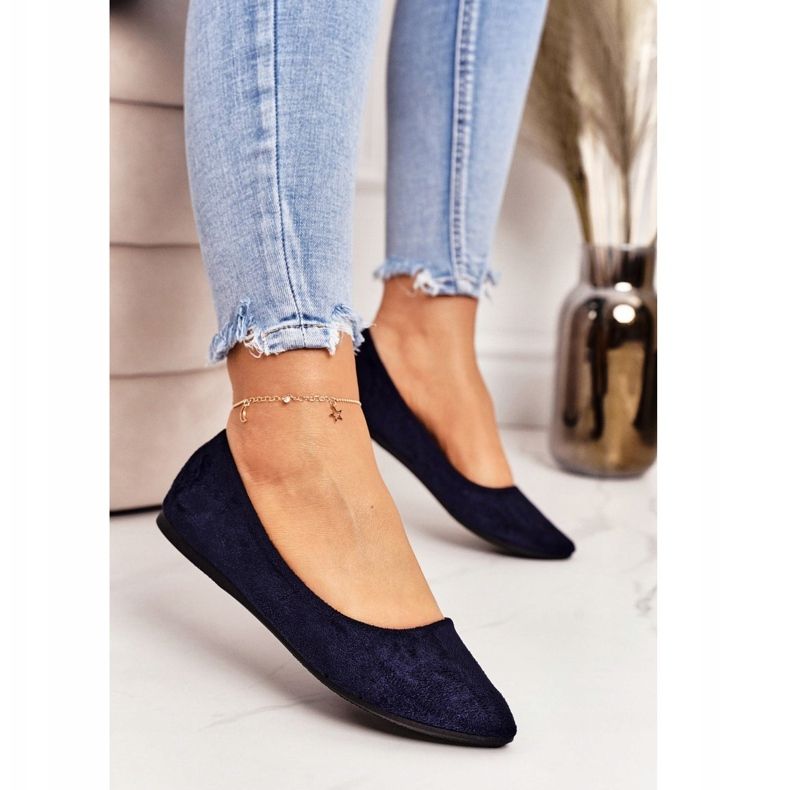 PS1 Delicate Bailarina En Spitz Dermeno De Ante Azul Marino 1